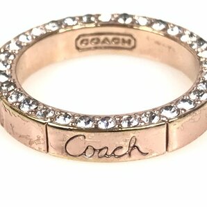コーチ COACH ラインストーン リング 指輪 サイズ11号 ピンクゴールドカラー YAS-10848の画像1