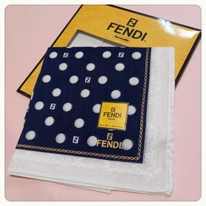 ハンカチ FENDI フェンディドット ブルー