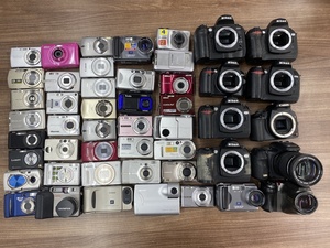 [同梱不可]【48点】Nikon Canon CASIO他 デジタルカメラ コンパクト 一眼レフ ジャンク品 部品取り用 まとめ売