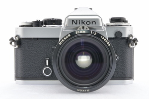 Nikon FE シルバー + Ai NIKKOR 35mm F2 ニコン MF一眼レフ フィルムカメラ 広角 単焦点レンズ
