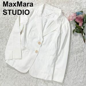 MaxMara STUDIO マックスマーラ テーラードジャケット ホワイト 白 36 S レディース B22413-109