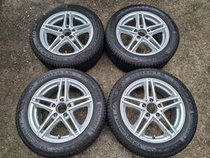 【超美品/超バリ溝】ユーロフォルシュ 16× 6.5J +49 5H112 コンチネンタル VikingContact7 205/55R16 W176 Aクラス W246 Bクラス CLA等に