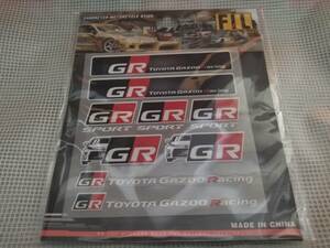送料無料　GR Racing ステッカー ver2 横12.5cm×縦12.3cm ① ガズーレーシング