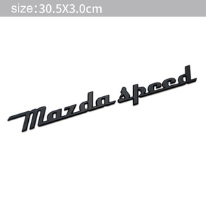 MAZDA SPEED 3Dエンブレム 両面テープ マットブラック 横30.5cm×縦3cm　①