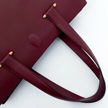 1円〜■極美品■Cartier カルティエ トートバッグ ビジネス 大容量 A4 レディース メンズ レザー ブリーフケース ロゴ ボルドー えんじ_画像4