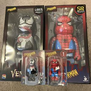 ベアブリック(BE@RBRICK400%100%セット スパイダーマン　ハッピーくじ ベアブリック SP賞スパイダーマン LAST賞ヴェノム