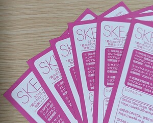 SKE48 愛のホログラム ティーンズユニット投票券 シリアルコード未使用 6枚