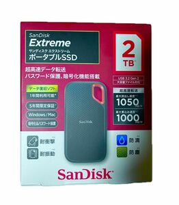サンディスク エクストリーム ポータブル SSD 2TB SDSSDE61-2T00-J25