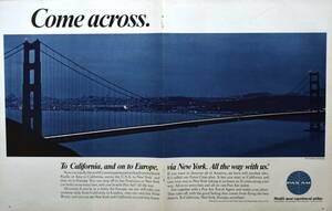 稀少！1967年パンアメリカン航空広告/Pan Am/エアライン/旅行/観光/サンフランシスコ/The Golden Gate Bridge/9