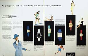 Редкие часы реклама! 1968 Omega Clock Advertising/Omega Automatic Watch/Ladies/Juie/Y