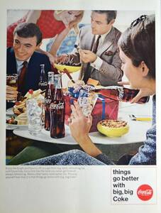 稀少！1967年コカコーラ広告/Coca-Cola/ソフトドリンク/パーティ/8