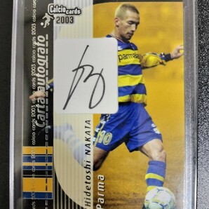 中田英寿 直筆サインカード サンプル版 PANINI Autograph オート Hidetoshi Nakata 0/100 Caltio cards 2003 パルマの画像1