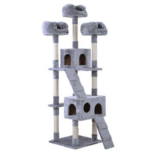  cat tower .. put stylish total height 185cm nail .. flax cord gorgeous . house attaching .. house basket many head .. gray gray