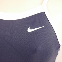 4568 NIKE レディース水着ロゴ入りワンピース水着 150（M）サイズ ネイビー系 匿名配送_画像2