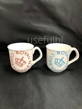 【ROYAL COPENHAGEN】ロイヤルコペンハーゲン　マグカップ　2点セット　ペア　ピンク　ブルー　箱なし　SY01-IH2_画像1