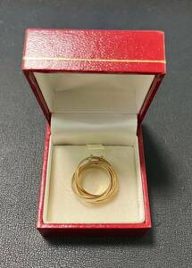 ・【中古】Cartier カルティエ 三連リング 750 指輪 トリニティ リング アクセサリー 7.1ｇ 箱有