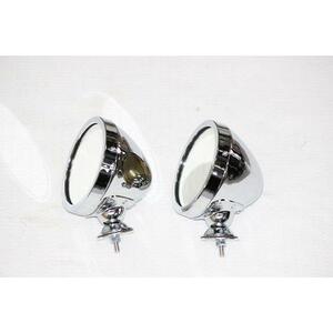  new goods Rover Mini Ray yacht type racing mirror old car Chrome clear Flat lens 2 piece set CMR-49