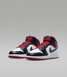 AIR JORDAN 1 MID GS エア　ジョーダン　レッド　ブラック　RED BLACK NIKE ナイキ エアジョーダン1 22.5