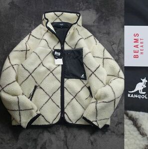 新品 Mサイズ ゴルフにお勧め KANGOL × BEAMS フリース ボアジャケット GOLF 秋冬 軽量 保温 ゴルフウェア メンズ 