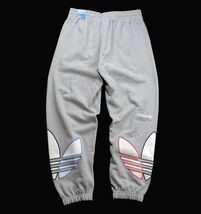 新品 adidas originals アディダス オリジナルス ビッグトレフォイル スウェット パンツ ジョガーパンツ トリコロール Ｍ グレー_画像4