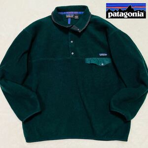 【人気カラー】 Patagonia 98年製 パタゴニア スナップT シンチラ フリース Lサイズ 緑 90s メキシコ製 プルオーバー アウトドア グリーン