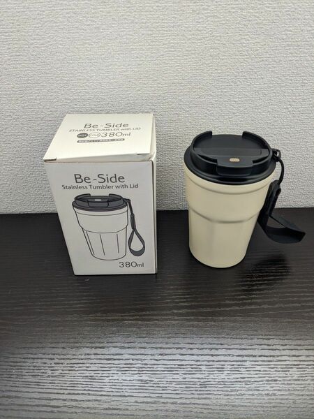 ステンレス製タンブラー こぼれない 蓋付き 380ml ホワイト BESIDE 真空断熱タンブラー