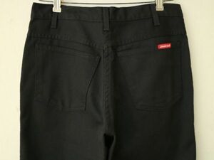 未使用 ! USA Dickies ブラック W32 ! 80s 90s ビンテージ デッキーズ ストレート ワーク パンツ ポリコットン ツイル ジーンズ デニム 黒