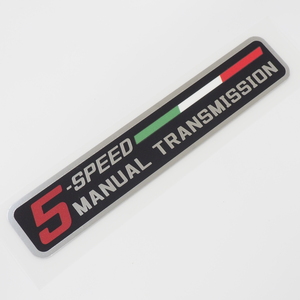 （ミラー）5速マニュアルステッカー 赤 イタリア ミッション 5MT 坂道注意 注意書き かっこいい 車用 シール スポーツカー