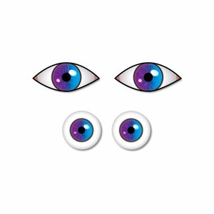 （反射）目玉 デカ ステッカー 青紫 ワンポイント どこにでも 目 瞳 単眼 汎用 リアル
