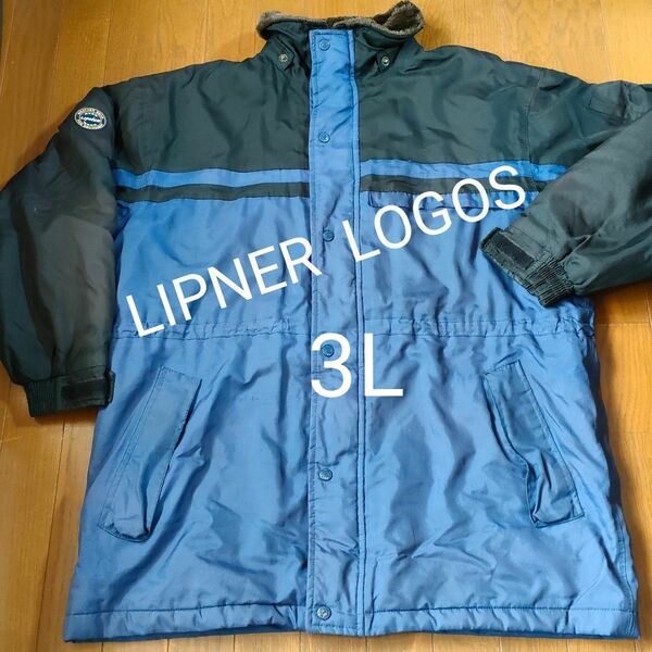 メンズ ウェザーコート ベアー 3L ロゴス リプナー 晴雨兼用コート 防寒ウェア アウター ボア ネイビーXブラック 