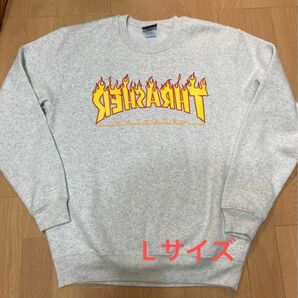 THRASHER ロゴスウェット FLAME BACKWARD/Lサイズ 