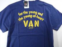 ★送料無料!VAN JAC ヴァンヂャケット アーチロゴプリントTシャツ M NAVY★_画像5