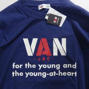 ★送料無料! VAN JACKET ヴァンヂャケット フロントビックロゴプリント/オーバーサイズシルエットロングTシャツ LL NAVY★の画像8