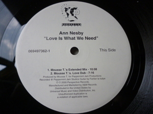 Ann Nesby / Love Is What We Need アップリフトVOCAL HOUSE 12 Mousse T. REMIX 試聴