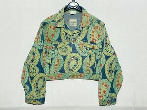 【80s CHIPIE】シピー プリント デニム ジャケット ショート丈 Gジャン サイケデリック In Full Flower ビンテージ vintage