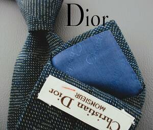 【良品】Christian Dior/ディオール ネクタイ　　ティモールネイビー／シィヤドー・ドットパターン柄　２本以上ご購入で送料無料S180