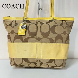 ■美品■ COACH コーチ レザー ショルダーバッグ イエロー 肩掛け可能