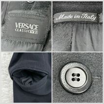 1円 美品 3L ジャンニ ヴェルサーチGIANNI VERSACE CLASSIC V2 【世界品質】 チェスターコート ロングコート 総裏 総柄 らくだ 52 ブラック_画像9