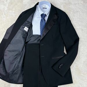 1円 未使用級! XL アルマーニコレッツォーニ ARMANI COLLEZIONI タキシード スーツ セットアップ フォーマル 冠婚葬祭 2ボタン 50 ブラック