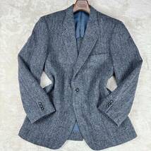 1円 未使用級! XXL（3L）~XL.LLハリスツイード Harris Tweed テーラードジャケット ツイードジャケット極上ヘリンボーン MARUZEN 2Bグレー_画像4