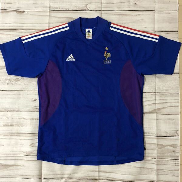 フランス代表　ユニフォーム　サッカー　日韓　Ｗ杯　2002 ジダン　シャツ　青　シャツ　プラシャツ　半袖