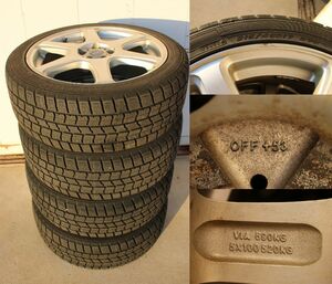 グッドイヤー　ICENAVI 7　215/45R17 BS製アルミセット　ET53 5穴 PCD100 20年製