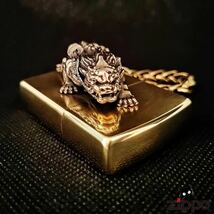 未使用 金銭獣 ヒキュウ 貔貅 立体感 ライター ZIPPO 喫煙グッズ ジッポー オイルライター 重量感 真鍮製 新品_画像1