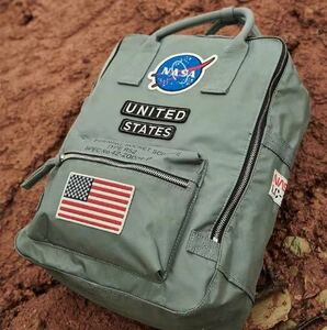 1円 アメリカ United States NASA 防水ナイロン A4 リュックサック おしゃれ 大人 リュック 大容量 デイパック 旅行 ビジネス グレー