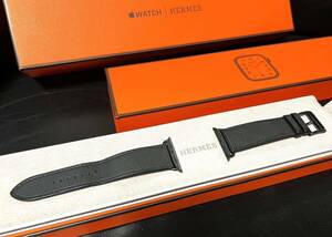 美品 Apple watch HERMES 49mm 45mm 44mm 42mm適応 アトラージュ レザーバンド アップルウォッチ エルメス 純正 正規品 ベルト ブラック 黒