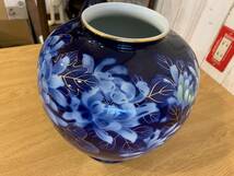 深川製磁 金彩 花瓶 花器 花入 フラワーベース 茶道具 華道具 有田焼 高さ約26㎝_画像2