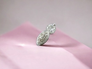 2M2★Pt900刻印/ダイヤモンド 0.340ct/0.05ct★ ネックレストップ プラチナ メレダイヤ ダイヤ ペンダント アクセサリー