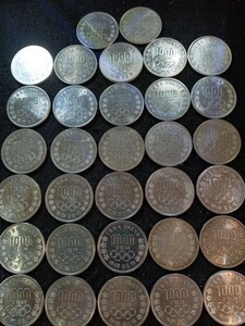 1964年 東京オリンピック1000円銀貨 銀貨の地金　シルバー925 32枚セット販売