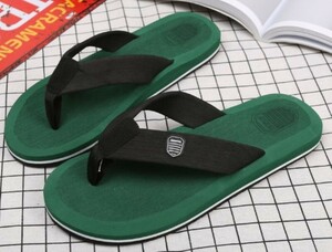  stylish beach sandals men's sandals beach sandals light weight tongs men's lady's summer sea slip prevention wood grain green 27.5cm