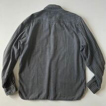 【名作】RRL “Black Wabash Striped Work Shirt” L ブラック ウォバッシュ 墨黒 ストライプ ワーク シャツ Ralph Lauren ヴィンテージ_画像5